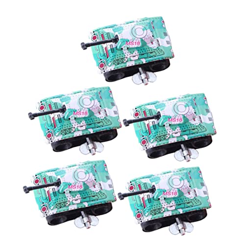 VICASKY 5 Stück Panzer Blechspielzeug Uhrwerk Panzer Spielzeug Kinder Uhrwerk Spielzeug Vintage Design Panzer Spielzeug Desktop Tank Modelle Cartoon Uhrwerk Spielzeug Panzer von VICASKY