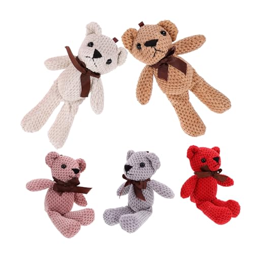 VICASKY 5 Stück Plüschtierpuppe Stofftier Tragbarer Ausgestopfter Bär Plüschbär Simulation Tierspielzeug Minibären Schlüsselanhänger Kleine Bärenpuppe Plüschbärpuppe Cartoon Ausgestopfter von VICASKY