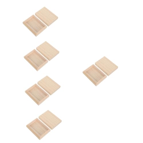 VICASKY 5st Spielkarten Holzkiste Aufbewahrungskorb Behälter Perlenkiste Süssigkeit Natürliches Holz von VICASKY