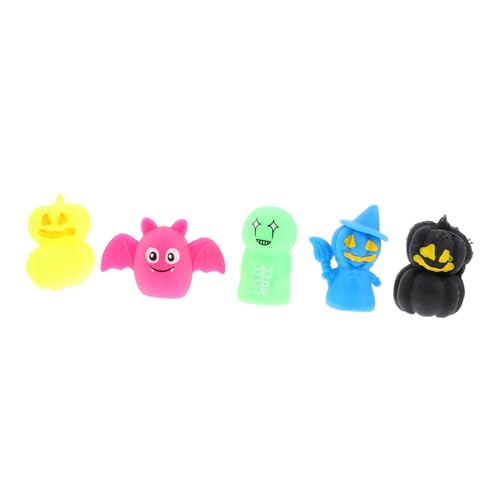 VICASKY 5 Stück Teiliges Halloween Fingerpuppen mit Hexe und Fledermaus Bunte Niedliche Fingerpuppen für Geschichten Interaktives für Partygeschenk und Unterrichtshilfe von VICASKY