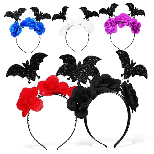 VICASKY 5 Stück Teiliges Halloween Haarband für Bunte Stirnbänder aus Stoff Langlebige und Auffällige Haarreifen für Halloween Party und Kostümzubehör von VICASKY