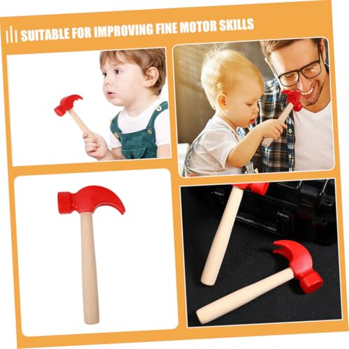 VICASKY 5 Stück Teiliges Holzhammer Realistisches Montessori Motorikspielzeug Robustes Holz Fördert Hand Augen koordination Kindgerechtes Werkzeug Rot VICASKY 5 Stück Teiliges Holzhammer Realistisches Montessori Motorikspielzeug Robustes Holz Fördert Hand Augen koordination Kindgerechtes Werkzeug Rot von VICASKY