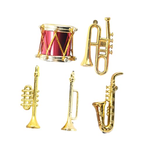 VICASKY 5 Stück Teiliges Mini Musikinstrumente Set Puppenhaus Dekoration Bunte Miniatur Trompete Gitarre Modelle aus Robustem Kindgerechtes zur Kreativität und Künstlerischer Atmosphäre VICASKY 5 Stück Teiliges Mini Musikinstrumente Set Puppenhaus Dekoration Bunte Miniatur Trompete Gitarre Modelle aus Robustem Kindgerechtes zur Kreativität und Künstlerischer Atmosphäre von VICASKY