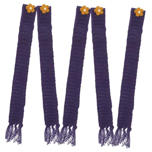 VICASKY 5 Stück Teiliges Mini Strickschal Verstellbare Kleine Puppenzubehör Schals in Dekorative Mini Schals für Weinflaschen und Puppen Weiche Garnqualität Party Favor Geschenkideen von VICASKY