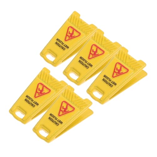 VICASKY 5 Stück Teiliges Mini Warnschild für Puppenhäuser Realistische Sicherheitswarnschilder Achtung Rutschgefahr Pädagogisches zur Dekoration Kreativem Spiel von VICASKY