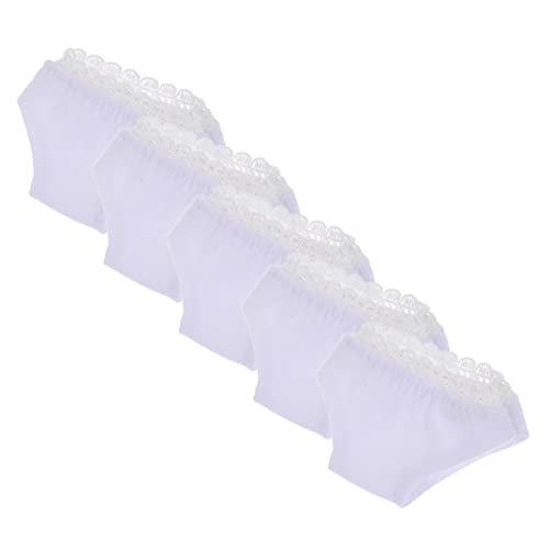 VICASKY 5 Stück Teiliges Puppenunterwäsche Weiße Elastische Unterhosen für Puppen Geeignet für Puppenkleidung und Rollenspiele für Kleine Mädchen von VICASKY