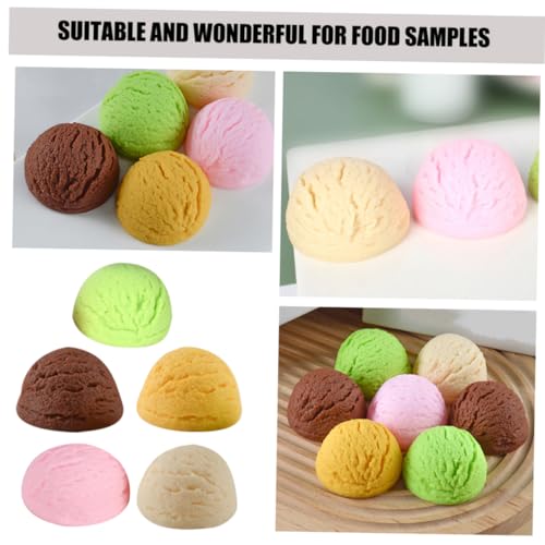 VICASKY 5 Stück Teiliges Realistisch Aussehender Eiscreme Modell Kugeln Bunten Farben Kunstvolle Deko Kugeln für Party Layout Schaufenster und Dessert Shop Lebensechte PVC Fake Ice Balls von VICASKY