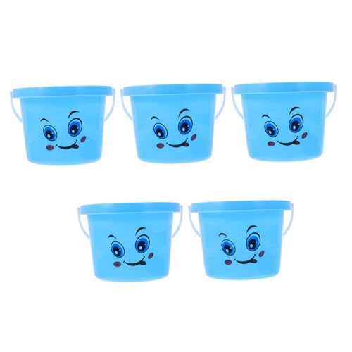 VICASKY 5 Stück Teiliges Sandspielzeug für Kleine Tragbare Eimer aus Robustem PP mit Glatten Kanten Vielseitig als Garten oder Blumentopf Verwendbar für Strand und Sandkasten von VICASKY