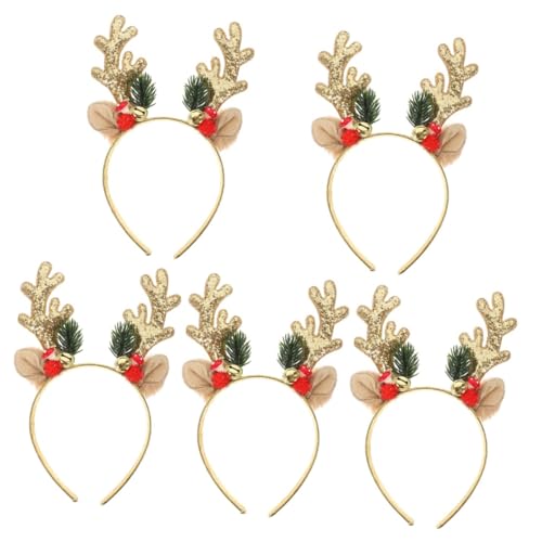 VICASKY 5 Stück Weihnachts Rentier Geweih Haarreif mit Glocken Leichtes Hautfreundliches Stirnband für Erwachsene und Robustes Party Accessoire für Festliche Kostüme und Weihnachtsfeiern VICASKY 5 Stück Weihnachts Rentier Geweih Haarreif mit Glocken Leichtes Hautfreundliches Stirnband für Erwachsene und Robustes Party Accessoire für Festliche Kostüme und Weihnachtsfeiern von VICASKY