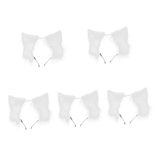 VICASKY 5 Stück Weißes Plüsch Katzenohren Stirnband Damen Leichtes Weiches Haarband für Party Cosplay Karneval und Weihnachtsfeiern Bequemes Attraktives Accessoire für Mädchen und Frauen VICASKY 5 Stück Weißes Plüsch Katzenohren Stirnband Damen Leichtes Weiches Haarband für Party Cosplay Karneval und Weihnachtsfeiern Bequemes Attraktives Accessoire für Mädchen und Frauen von VICASKY