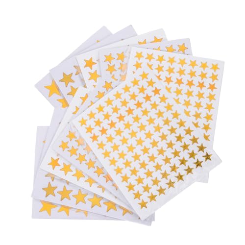 VICASKY 50 Blatt Sterne-Aufkleber Aufkleber Stickers for belohnungsaufkleber Kleinkinder Schulmaterial für Stern-Aufkleber- belohnen Sternaufkleber Golden von VICASKY