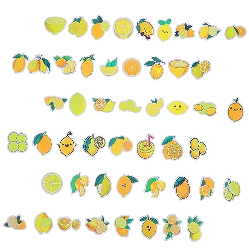 VICASKY 50 Blatt Zitronenaufkleber Nagelaufkleber Kinderaufkleber Laptopaufkleber Scrapbooking Aufkleber Für Zitronendekorationen Bezaubernde Aufkleber Kühlschrankaufkleber von VICASKY