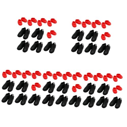 VICASKY 50 Paare Maßstab Schwarze Rote Mini Hausschuhe Puppenhaus Zubehör Dekoration Mini Szene Schmuck für Puppenhaus Garten VICASKY 50 Paare Maßstab Schwarze Rote Mini Hausschuhe Puppenhaus Zubehör Dekoration Mini Szene Schmuck für Puppenhaus Garten von VICASKY