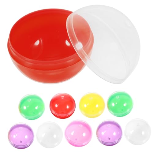 VICASKY 50 Stück Befüllbare Runde Kapseln Bunte Plastikkugeln für Partygeschenke Ostern und Bastelprojekte Spielzeugkugeln für Automaten und Überraschungen von VICASKY