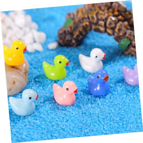 VICASKY 50 Stück Ente Deko Kunstharz Figuren für Gartenlandschaft Niedliche Cartoon Ente Ornamente DIY Accessoires für Kreative Bastelprojekte und Dekorationen von VICASKY