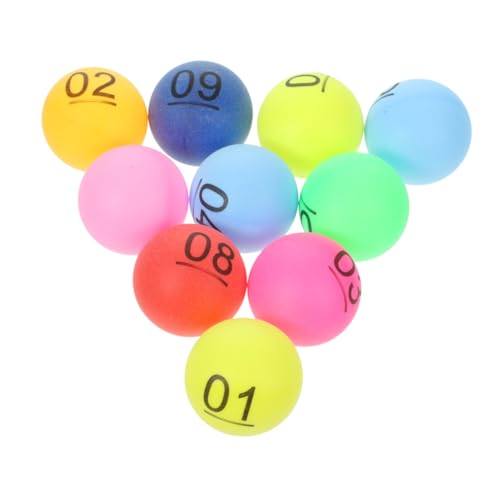 VICASKY 50 Stück Farbe Zahlenball Kugelspielbälle Aktivitätshohlkugeln Nummerierte Kugelstützen Aus Kunststoff Unterhaltungsbälle Partyspielbälle Übungsbälle Nahtlose Kugel Tischtennis Pp von VICASKY