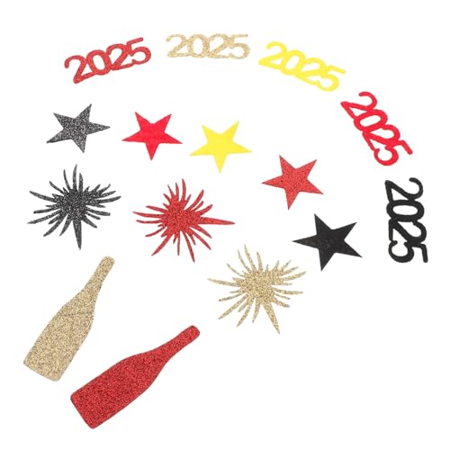 VICASKY 50 Stück Frohes Neues Jahr Konfetti 2025 Neujahrskonfetti 2025 Tischstreukonfetti Dekorationen Für Neujahrsdekorationen von VICASKY