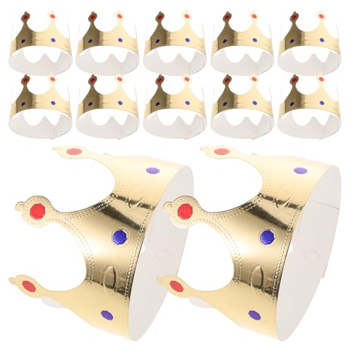 VICASKY Vielseitige Kronenhüte Aus Papier 50 Stück Goldene Dekorationen für Geburtstage Schulveranstaltungen Karnevalsfeiern von VICASKY