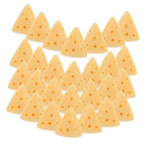 VICASKY 50 Stück Käseimitat gefälscht Dekoration künstliches Käsemodell Bausatz Mini DIY Käsemodell Simulierte Käseformen Käseohrstecker lebensechter Kunstkäse Dessert-Ornament Harz Yellow von VICASKY