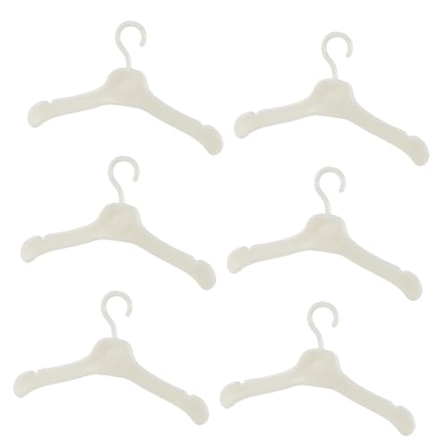 VICASKY 50 Stück Kunststoff Puppenkleiderbügel Mini Kleiderbügel für Puppenkleider Puppenzubehör Weiß Praktisch Tragbar zur Puppenkleidung Aufbewahrung und Organisation von VICASKY