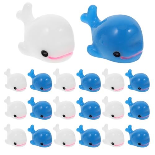 VICASKY 50 Stück Miniatur Delfin Figuren aus Resin Niedliche Meerestiere für Terrarien Aquarien und Heimdekoration Blaue und Weiße Delfine für Kreative Bastelprojekte von VICASKY