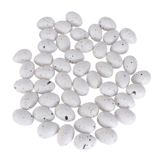 VICASKY 50 Stück Ostereier Eierbecher Eierspielzeug gesprenkelte Eier zum Basteln Eierformer Baum- -Eier easter eggs easter toys dekoratives Osterei Eierformen Kunststoff Weiß von VICASKY