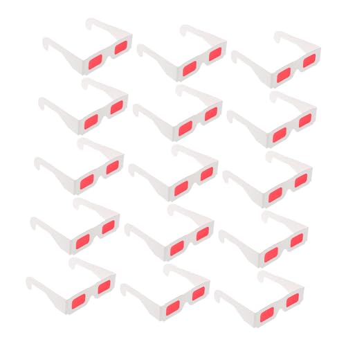 VICASKY 50 Stück Papierbrillen Rot Blaue Gläser für Partybrillen Valentinstag Heimkino Bunte Leichte Ergonomische Brillen für Bunte Filme und Unterhaltung von VICASKY