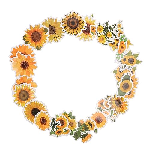 VICASKY Ästhetische Aufkleber 50 Stück Sonnenblumen-Aufkleber Für Laptop Telefon Helm Heimdekoration von VICASKY