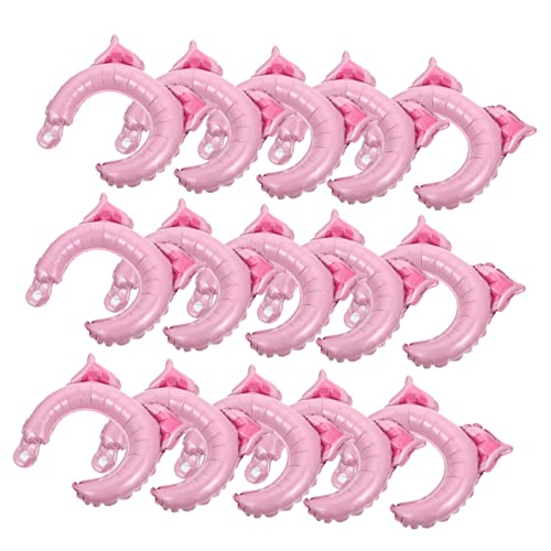 VICASKY 50 Stück Stirnband Aluminiumfolie Ballon Ballon-Haarreifen Ballon für Kind Figur Blase Schwimmbad babyshowerparty wohnungsdeko tierische stirnbänder Party-Ballon-Stirnband Rosa von VICASKY