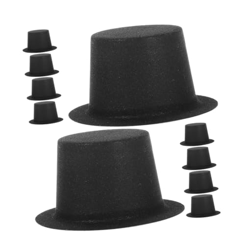 VICASKY 50 Stück Teiliges Kleine Schwarze Mini Clown Hüte aus Flockiertem PVC für Diy Bastelprojekte Weihnachtliche Kopfbedeckung Kreative Dekoration für Party und Bühnenauftritt von VICASKY