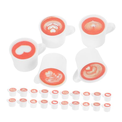 VICASKY 50 Stück Teiliges Mini Kaffee Tassen aus Widerstandsfähigem Resin Kleine Miniatur Kaffeebecher für Puppenhaus DIY Basteln Tischdekoration und Kreative Mikro Küchen Accessoires von VICASKY