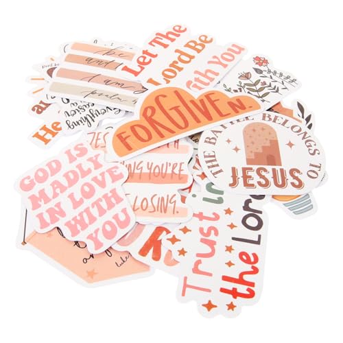 VICASKY Aufkleber in Großpackung 50 Stück Jesus Christliche Bibelverse Aufkleber Klebepapier für Dekorationen Zeitschriften Rucksäcke Laptops von VICASKY