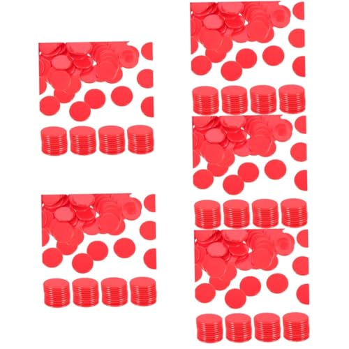VICASKY 500 Stck. Teiliges Bingo Spielchips Rote Zählchips für Bingo Party Spielzubehör Mathe Lernspiel Zubehör Langlebig Wiederverwendbar von VICASKY