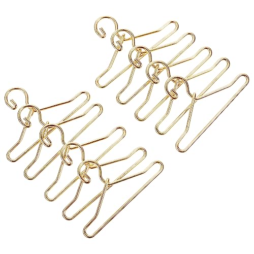 VICASKY 50pcs Mini-puppenaufhänger Hängende Puppen Für Die Vitrine Kleiderbügel Für Minipuppen Spielzeugaufhänger -kleiderbügel Kleine Kleiderbügel Miniaturkleid Halten Golden Metall von VICASKY