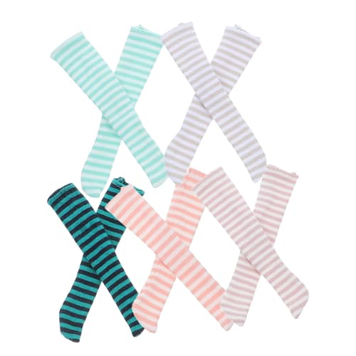 VICASKY 5 Paar Gestreifte Kniestrümpfe für Puppen Bunte Overknee Strümpfe Flexible Puppenzubehör für Cosplay Geburtstag Halloween und Partys VICASKY 5 Paar Gestreifte Kniestrümpfe für Puppen Bunte Overknee Strümpfe Flexible Puppenzubehör für Cosplay Geburtstag Halloween und Partys von VICASKY