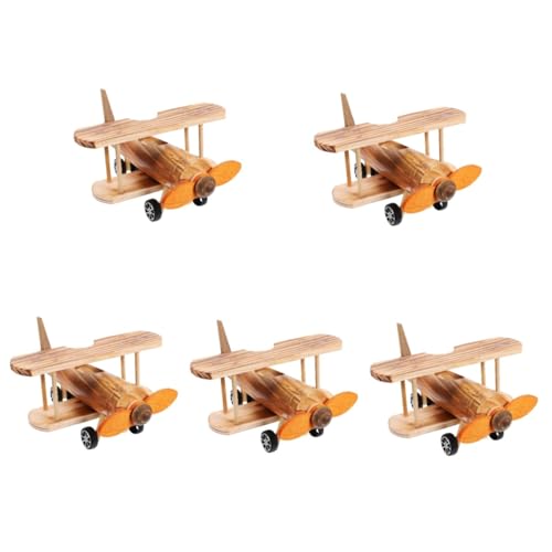 VICASKY 5St Hubschraubermodell Flugzeugmodellspielzeug Doppeldecker-Dekoration Kinderspielzeug Spielzeug für Kinder Dekorationen schmücken Wohnkultur Flugzeugmodell aus Holz Haushalt Hobel von VICASKY