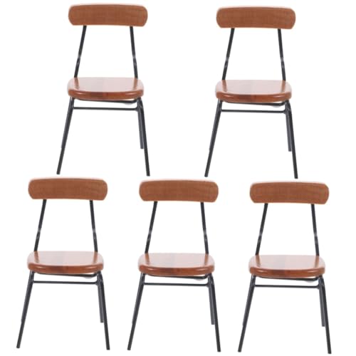 VICASKY 5St Puppenhaus-Rückenstuhl Micro mikrowe Einfachheit mikrolle Sessel stühle deko Mini-Hausversorgung Miniatur-Stuhlmodell Ankleiden Möbel Ornamente Spielzeug anziehen Zubehör Eisen von VICASKY