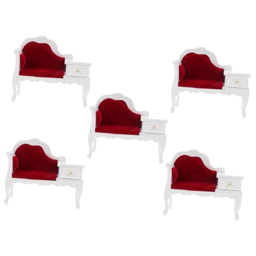 VICASKY 5St Puppenhausmöbel Vintage möbel Retro möbel puppenstuben zubehör im wei Desktop-Mini-Möbel Mini-Stuhl selber Machen hölzern Modell Holzstuhl Bastelanhänger Dekorationen Weiß von VICASKY