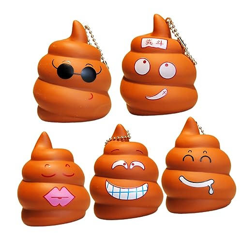 VICASKY 5St Schlüsselanhänger Poo Puppe Schlüsselanhänger Anhänger zum Aufhängen Einer Tasche Funny Toys Fun Toy car Keychain Kotspielzeug Party Gefälligkeiten PVC-Weichkleber Brown von VICASKY