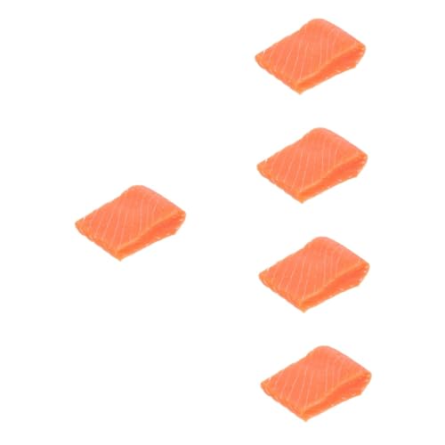 VICASKY 5St Simulation Lachs tatsächl The ad realistisches Fischfleisch gefälschtes Sashimi Spielzeug für Kleinkinder Spielzeuge realistisches Plastikfleisch Fleischspielzeug für Kinder von VICASKY