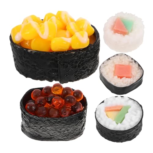 VICASKY 5St Sushi-Modell künstliches Modell LCD-Puppenhaus Foto Quaste Requisiten für Reisbällchen Reis-Modell Sushi zubehör Sushi-Deko künstliches Sushi Sushi-Geburtstagsdekorationen PVC von VICASKY