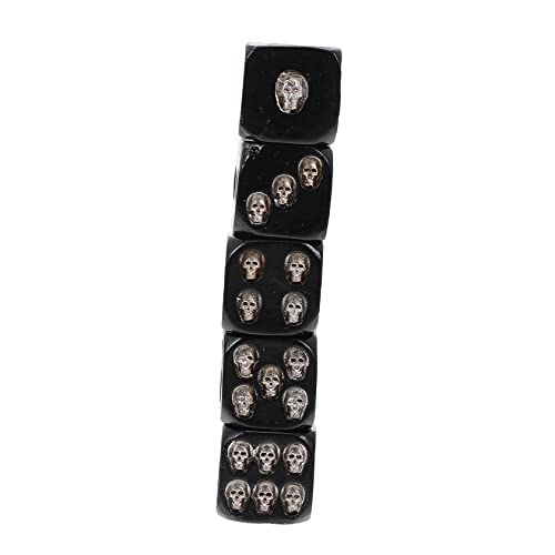 VICASKY 5St Würfel Spielwürfel Würfelspiel im Freien Schwarze Schädelwürfel Partyschädelwürfel The Hallow Halloween mitgebsel Schädelköpfe Formen Würfel zarte Würfel Harz Black von VICASKY