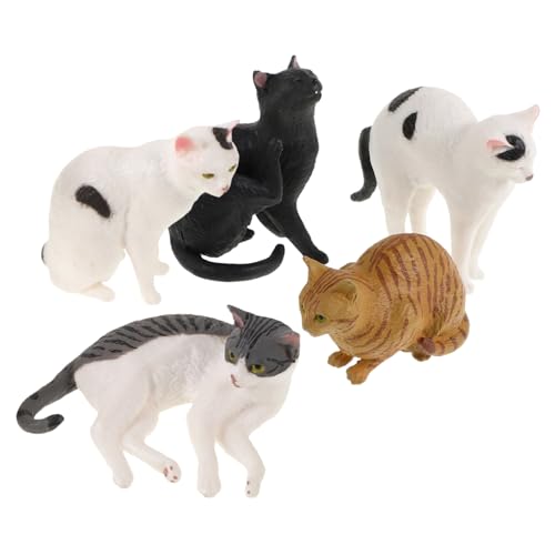 VICASKY 5Stücke Katzenfiguren Realistische Kätzchenmodelle aus Vielseitiges Lernspielzeug für Dekorative Katzenfiguren für Kreatives und Tierpflegeunterricht von VICASKY