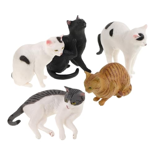 VICASKY 5 Stück Realistische Katzenfiguren aus Kunststoff Lebensechte Kätzchen Modelle für Dekoration und Lernspielzeug Interaktives Tierfiguren Spielzeug für Kinder von VICASKY