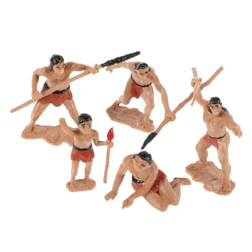 VICASKY 5stücke Primitive Menschen Figuren Für Sandtisch-Dekoration Detaillierte Nachbildung Von Urmenschen Szenen Für Sammler Und Geschichtsinteressierte von VICASKY