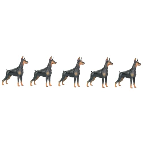 VICASKY 5st Hundeschmuck Realistisches Dobermann-Modell Plüschtier Klein Desktop-Dobermann-Ornament Dobermann-Statue Aus Kunstharz Welpen Stofftier Hündchen Kind Haushalt Plastik von VICASKY
