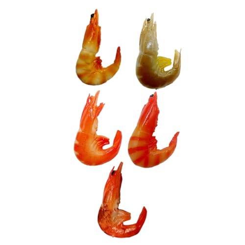 VICASKY 5stücke Lebensechte Fake Shrimp Dekorationen Für Fotografie Und Spielzeug Realistische Nachbildung Zufällige Farbe von VICASKY