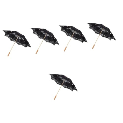 VICASKY 5st Regenschirm Aus Spitze Regenschirme Für Regen Hochzeitsdekoration Regenschirm Für Kinder Vintage Regenschirm Regenschirm Vintage Hölzern Blütenform Ornamente Braut von VICASKY