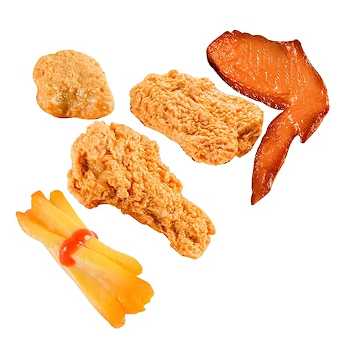 VICASKY 5 Stück Simulation Von Gebratenem Huhn Kleines Modell Für Frittierte Lebensmittel Snacks Künstliches Lebensmittelmodell Simuliertes Frittiertes Essen Realistische von VICASKY
