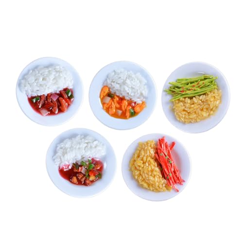 VICASKY 5st Simuliertes Essen Essensspielzeug Essen Spielspielzeug Vorgeben Realistisches Essen Reisspielzeug Simulation Lebensmittelmodell Essensmodell PVC von VICASKY